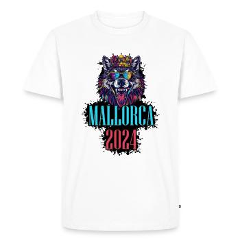 Majorque 2024 Vacances Loup - T-shirt Premium bio Homme - blanc - Devant - Nico (187cm)