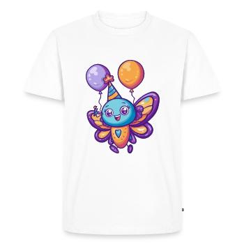 Papillon Anniversaire Bébé - T-shirt Premium bio Homme - blanc - Devant - Nico (187cm)