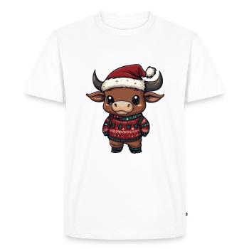 Bande dessinée de Noël Taureau - T-shirt Premium bio Homme - blanc - Devant - Nico (187cm)