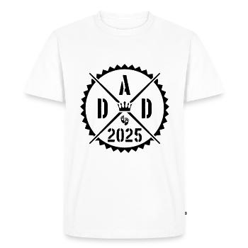 Papa 2025 Paternité Papa Dire - T-shirt Premium bio Homme - blanc - Devant - Nico (187cm)