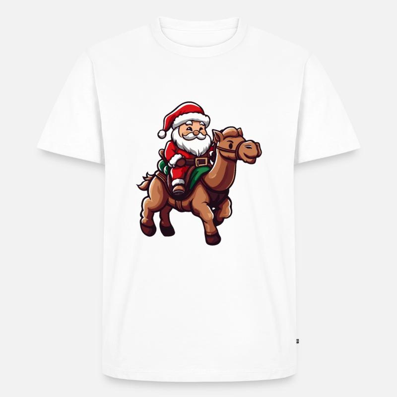 Kamel Weihnachtsmann - Männer Premium Bio T-Shirt - Weiß