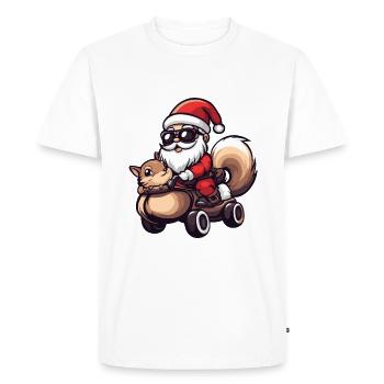 Écureuil Père Noël - T-shirt Premium bio Homme - blanc - Devant - Nico (187cm)