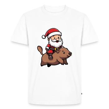 Castor Père Noël - T-shirt Premium bio Homme - blanc - Devant - Nico (187cm)
