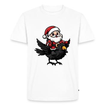 Corbeau Corbeau Père Noël - T-shirt Premium bio Homme - blanc - Devant - Nico (187cm)