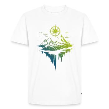 Icône de montagnes boussole - T-shirt Premium bio Homme - blanc - Devant - Nico (187cm)