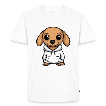 Teckel Teckel Drôle - T-shirt Premium bio Homme - blanc - Devant - Nico (187cm)