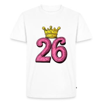 26 Nombre Couronne - T-shirt Premium bio Homme - blanc - Devant - Nico (187cm)