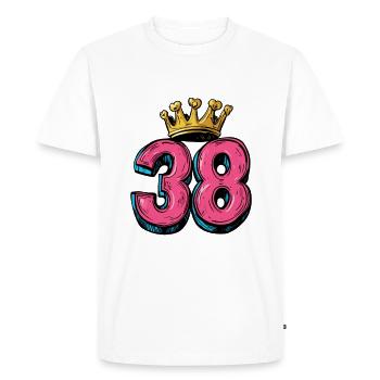 38 Nombre Couronne - T-shirt Premium bio Homme - blanc - Devant - Nico (187cm)