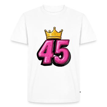45 Number Crown - Men's Premium Organic T-Shirt - white - Front - Nico (187cm)