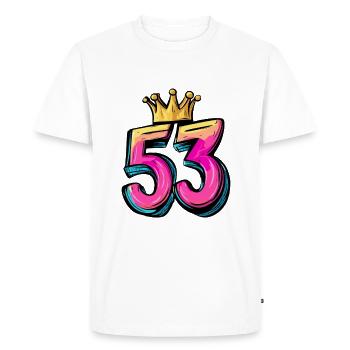 53 Number Crown - Men's Premium Organic T-Shirt - white - Front - Nico (187cm)