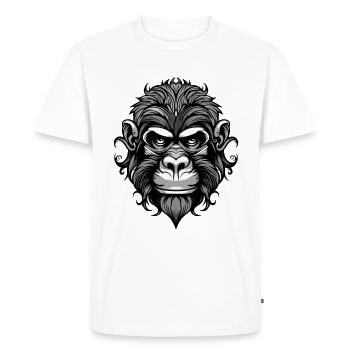 Tête de Singe - T-shirt Premium bio Homme - blanc - Devant - Nico (187cm)