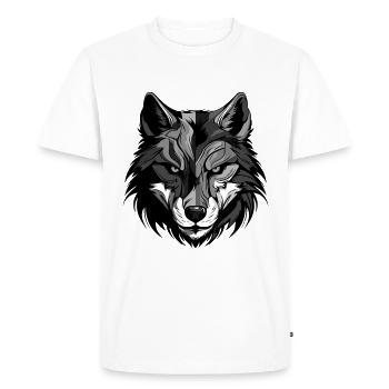 Tête de loup - T-shirt Premium bio Homme - blanc - Devant - Nico (187cm)