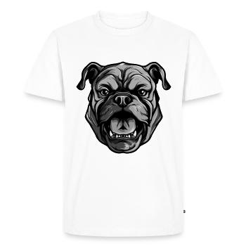 Bulldog Dog Head - Men's Premium Organic T-Shirt - white - Front - Nico (187cm)