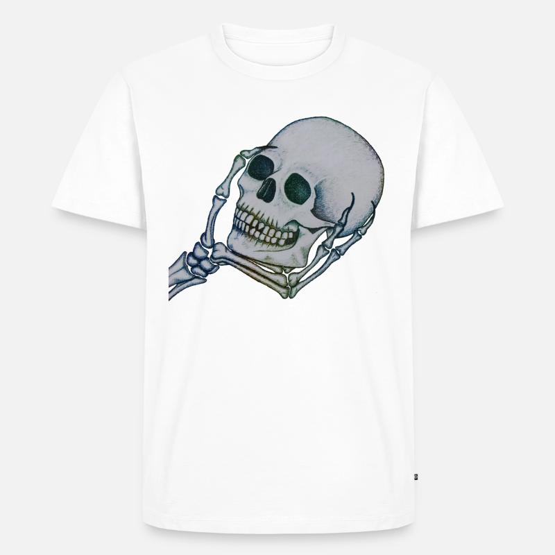 HELLFARBIGER SCHÄDEL - Männer Premium Bio T-Shirt - Weiß