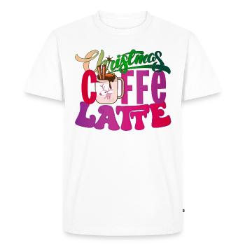 Christmas Caffe Latte Christmas xmas Coffee - Men's Premium Organic T-Shirt - white - Front - Nico (187cm)