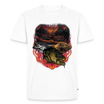 Norway Fishing - Njørd Fisker - Männer Premium Bio T-Shirt - Weiß - Vorne - Nico (187cm)