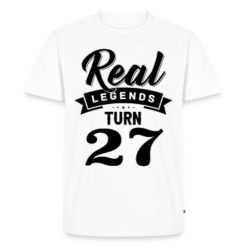 Real Legends Turn 27, 27 Birthday - Men's Premium Organic T-Shirt - white - Front - Nico (187cm)