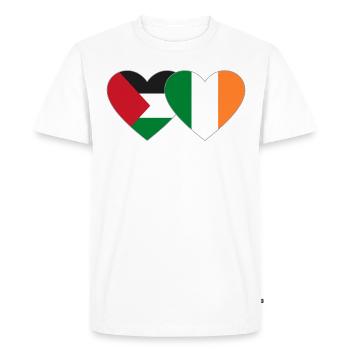 Drapeau de la Palestine et de l’Irlande - T-shirt Premium bio Homme - blanc - Devant - Nico (187cm)