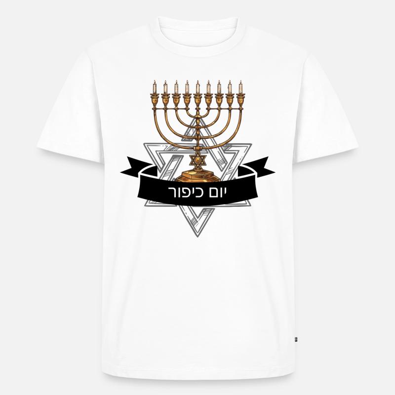 יום כיפור Yom Kippur - Männer Premium Bio T-Shirt - Weiß
