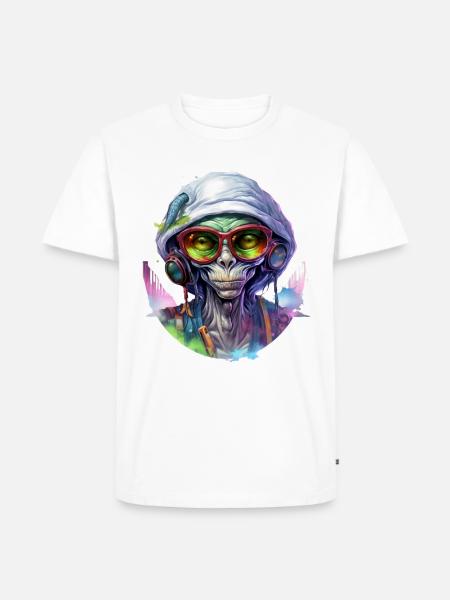 Alien - Männer Premium Bio T-Shirt - Weiß