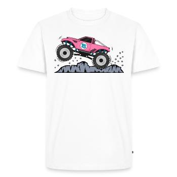 Monster Truck Birthday 15 Pink - Men's Premium Organic T-Shirt - white - Front - Nico (187cm)