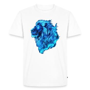 Flammes Bleu Lion - T-shirt Premium bio Homme - blanc - Devant - Nico (187cm)