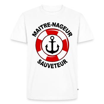maitre nageur 01 - T-shirt Premium bio Homme - blanc - Devant - Nico (187cm)