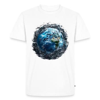 No more room for fish in the oceans - Men's Premium Organic T-Shirt - white - Front - Nico (187cm)