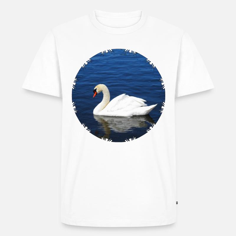 Anmutiger Höckerschwan - Männer Premium Bio T-Shirt - Weiß