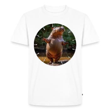 Un hippopotame ose danser - T-shirt Premium bio Homme - blanc - Devant - Nico (187cm)