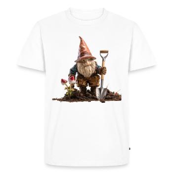 Humor im Garten mit Gartenzwerge - Männer Premium Bio T-Shirt - Weiß - Vorne - Nico (187cm)
