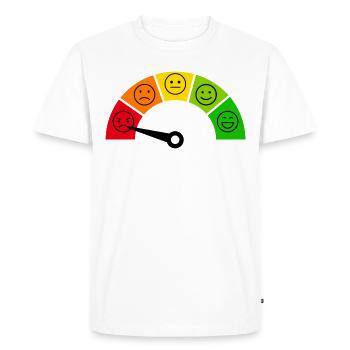 Jauge d’émotion - Colère - T-shirt Premium bio Homme - blanc - Devant - Nico (187cm)