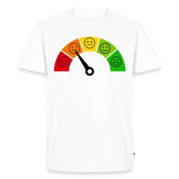 Mètre d’émotions - tristesse - T-shirt Premium bio Homme - blanc - Devant - Nico (187cm)