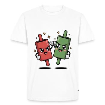 Candle Fight - Men's Premium Organic T-Shirt - white - Front - Nico (187cm)