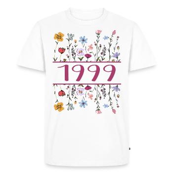 1999 Légendaire Depuis 1999 Anniversaire 1999 Femmes - T-shirt Premium bio Homme - blanc - Devant - Nico (187cm)