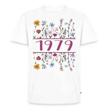1979 Légendaire Depuis 1979 Anniversaire 1979 Femmes - T-shirt Premium bio Homme - blanc - Devant - Nico (187cm)