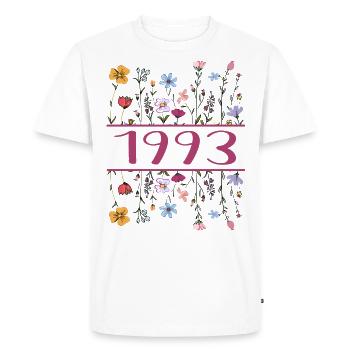 1993 Légendaire Depuis 1993 Anniversaire 1993 Femmes - T-shirt Premium bio Homme - blanc - Devant - Nico (187cm)