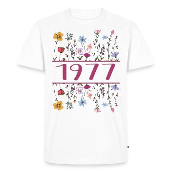 1977 Legendary Since 1977 Birthday 1977 Women - Men's Premium Organic T-Shirt - white - Front - Nico (187cm)