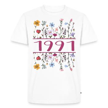 1991 Legendary Since 1991 Birthday 1991 Women - Men's Premium Organic T-Shirt - white - Front - Nico (187cm)