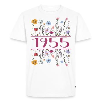 1955 Légendaire Depuis 1955 Anniversaire 1955 Femmes - T-shirt Premium bio Homme - blanc - Devant - Nico (187cm)