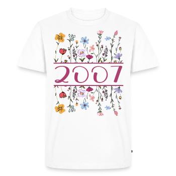 2007 Légendaire Depuis 2007 Anniversaire 2007 Femmes - T-shirt Premium bio Homme - blanc - Devant - Nico (187cm)