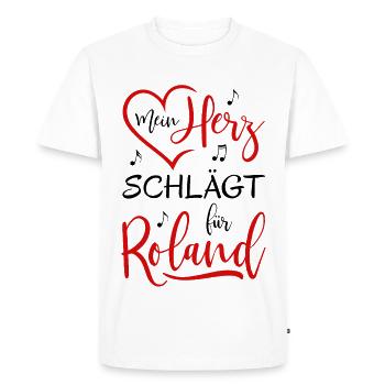 My heart beats for Roland - Men's Premium Organic T-Shirt - white - Front - Nico (187cm)