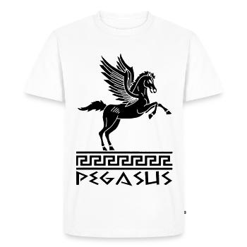 Black Pegasus Horse - Men's Premium Organic T-Shirt - white - Front - Nico (187cm)