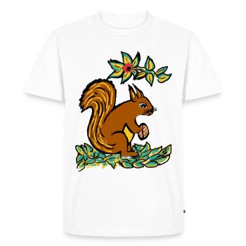 EC Squirrel I Animal I Holiday I Gift - Men's Premium Organic T-Shirt - white - Front - Nico (187cm)