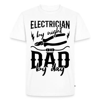 Electrician Dad - Men's Premium Organic T-Shirt - white - Front - Nico (187cm)