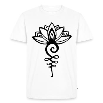 Lotus noir éternel - T-shirt Premium bio Homme - blanc - Devant - Nico (187cm)