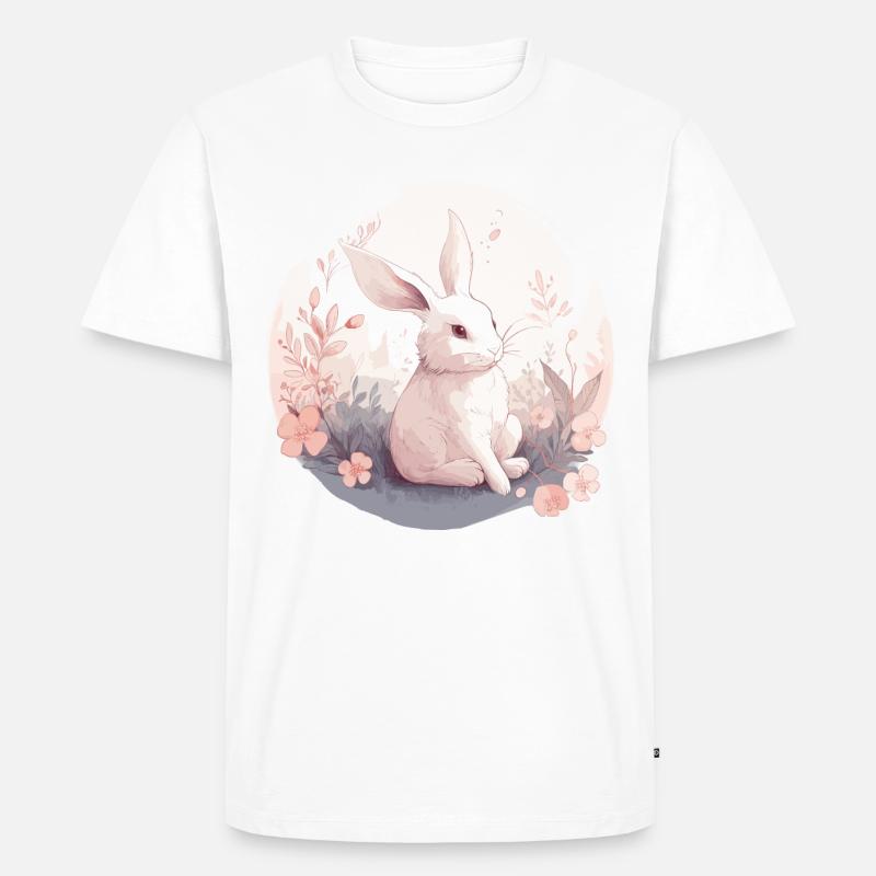 Rabbit Bunny Niedliche Kunst - Männer Premium Bio T-Shirt - Weiß
