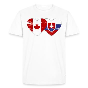 Drapeau du Canada Slovaquie coeur utilisé - T-shirt Premium bio Homme - blanc - Devant - Nico (187cm)