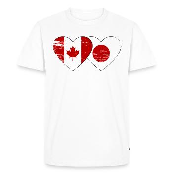 Canada Japon Drapeau Coeur Utilisé - T-shirt Premium bio Homme - blanc - Devant - Nico (187cm)