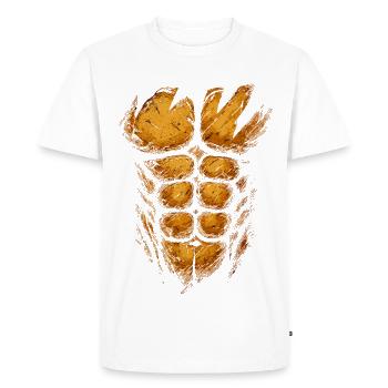 Structure musculaire orange feu - T-shirt Premium bio Homme - blanc - Devant - Nico (187cm)